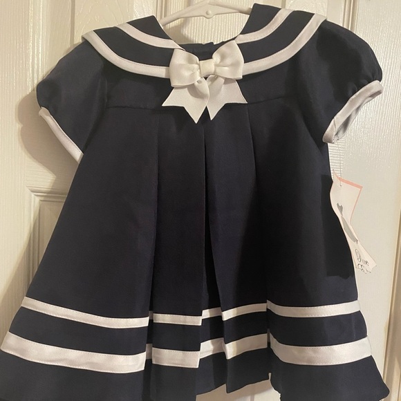 NWT Rare Editions Sailor Dress & Diaper Cover - Picture 1 of 8